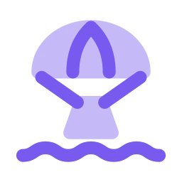 Capsule splashdown icon, Flat style