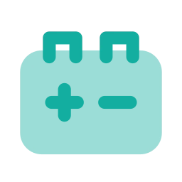 Car battery icon, Flat style
