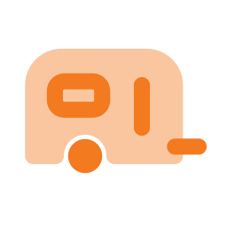 Caravan icon, Flat style