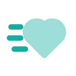 Cardio heart icon, Flat style