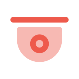 Cctv dome icon, Flat style