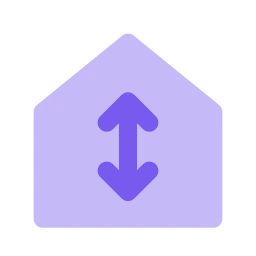 Ceiling height icon, Flat style