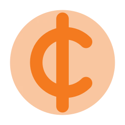 Cent sign icon, Flat style