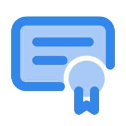 Certificate icon, Flat style