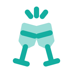 Champagne toast icon, Flat style