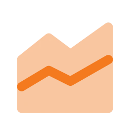 Chart area stacked icon, Flat style