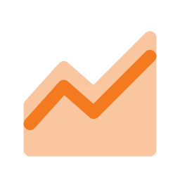 Chart area icon, Flat style