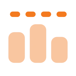 Chart bar target icon, Flat style