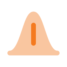 Chart bell curve icon, Flat style