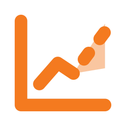 Chart forecast icon, Flat style
