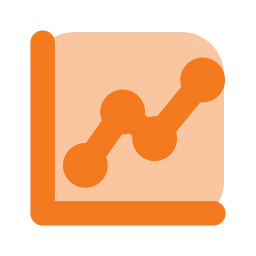 Chart line dots icon, Flat style