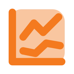 Chart line multi icon, Flat style