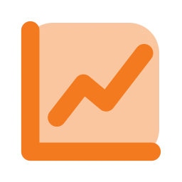 Chart line icon, Flat style