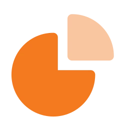 Chart pie icon, Flat style