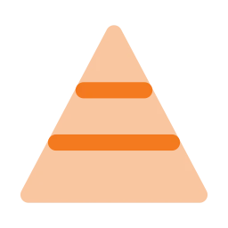 Chart pyramid icon, Flat style