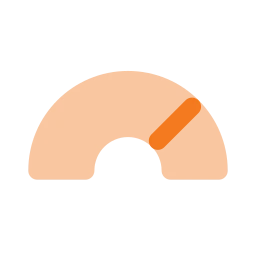Chart semicircle icon, Flat style