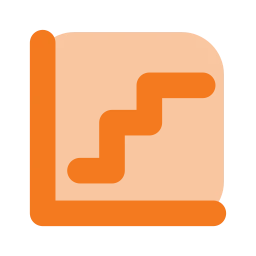 Chart step icon, Flat style