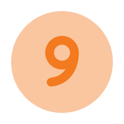 Circle number 9 icon, Flat style