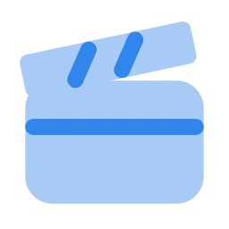 Clapperboard icon, Flat style