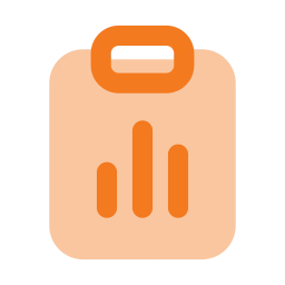 Clipboard chart icon, Flat style