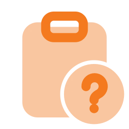 Clipboard question icon, Flat style