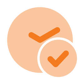 Clock check icon, Flat style