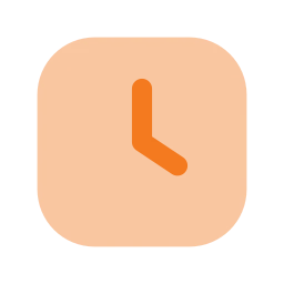 Clock square icon, Flat style