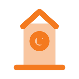 Clock tower icon, Flat style