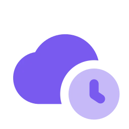 Cloud clock icon, Flat style