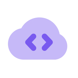 Cloud code icon, Flat style