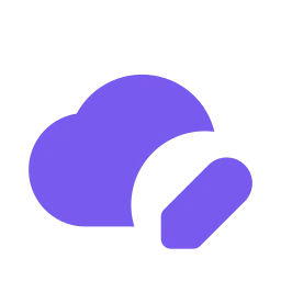 Cloud edit icon, Flat style