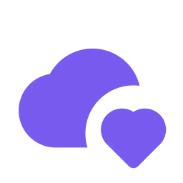Cloud heart icon, Flat style