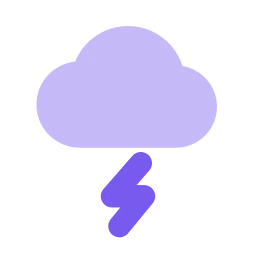 Cloud lightning icon, Flat style