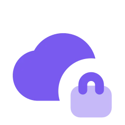 Cloud lock icon, Flat style