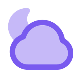 Cloud moon icon, Flat style