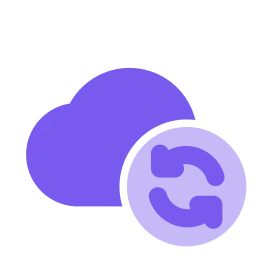 Cloud refresh icon, Flat style