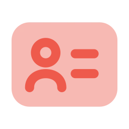 Contact card icon, Flat style