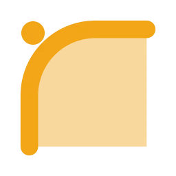 Corner radius icon, Flat style