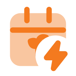 Crop calendar bolt icon, Flat style