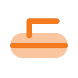 Curling stone icon, Flat style
