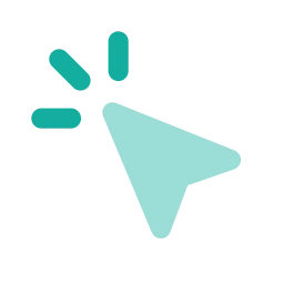 Cursor click icon, Flat style