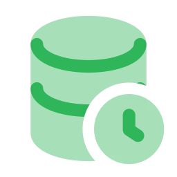 Database clock icon, Flat style