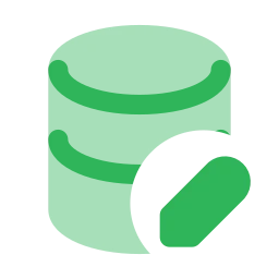 Database edit icon, Flat style