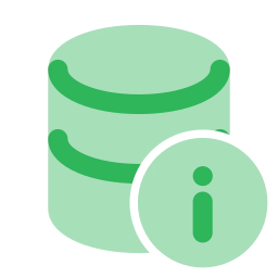 Database info icon, Flat style