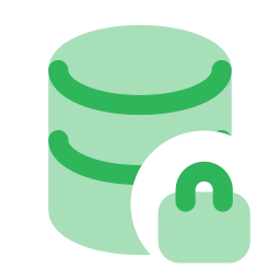Database lock icon, Flat style