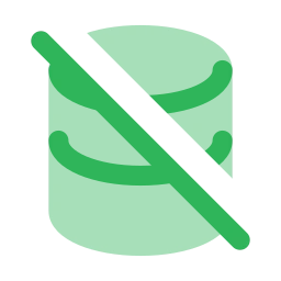 Database off icon, Flat style