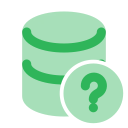 Database question icon, Flat style