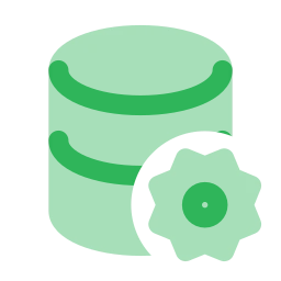 Database settings icon, Flat style