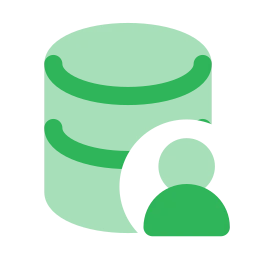 Database user icon, Flat style