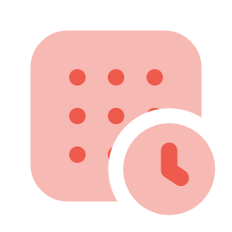 Dataset clock icon, Flat style